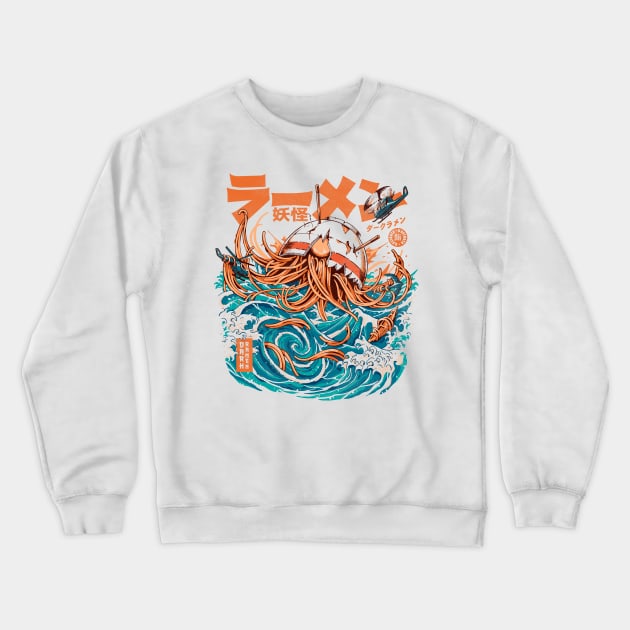 Dark Great Ramen off Kanagawa Crewneck Sweatshirt by Ilustrata